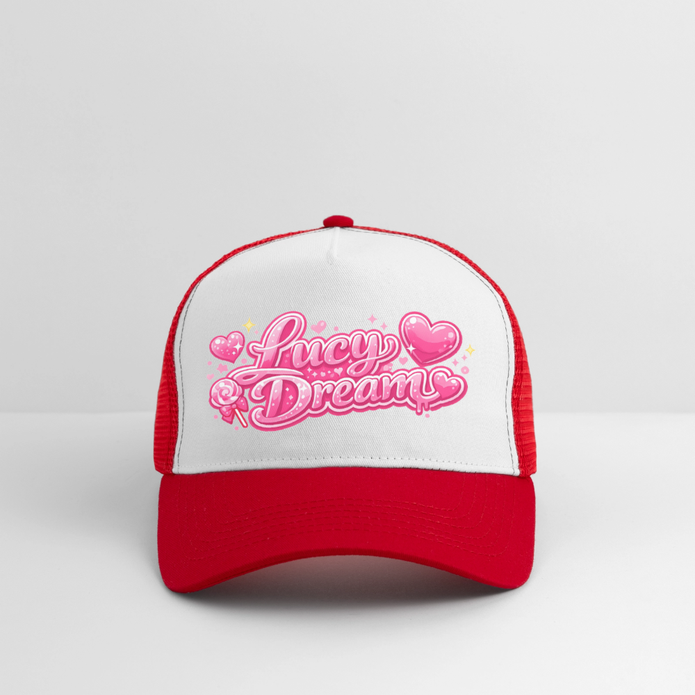 Lucy Dream Fan Trucker Cap - weiß/rot - white/red
