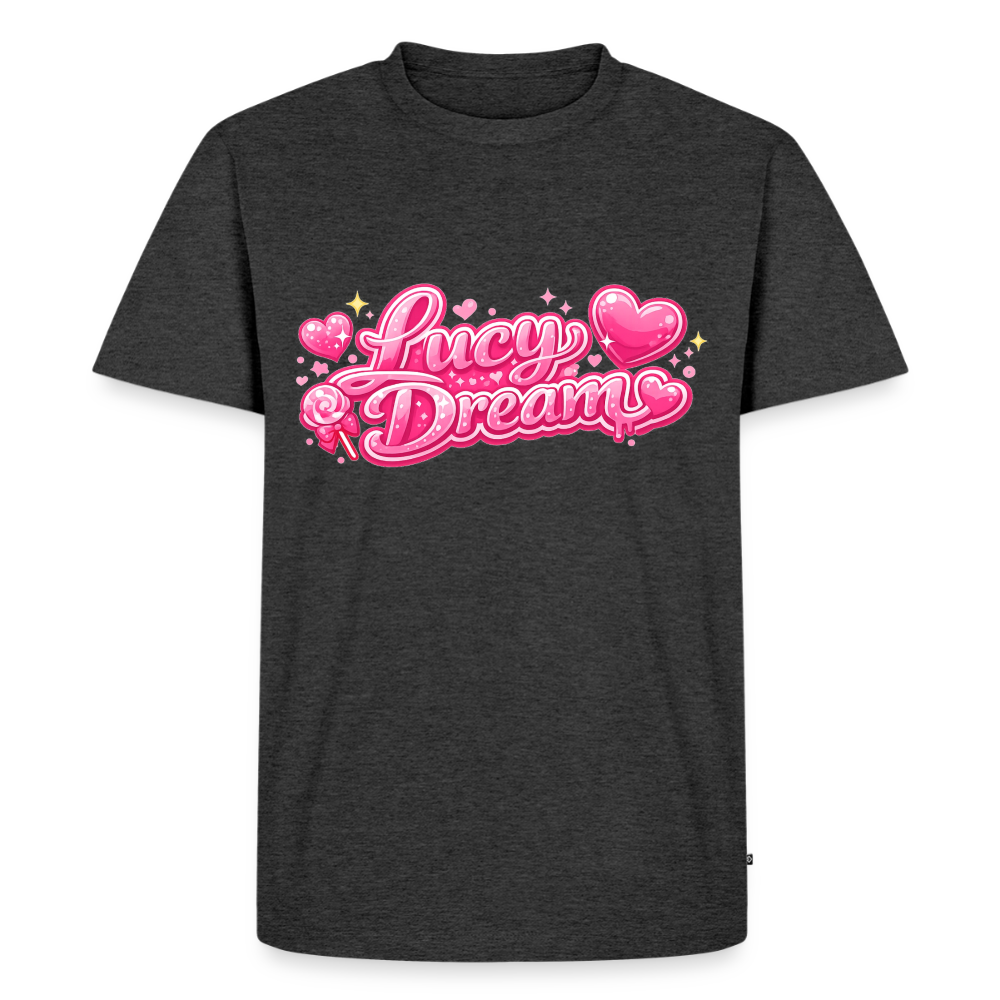 Lucy Dream Fan T-Shirt für Herren (Classic Fit) - anthrazit meliert - heather anthracite