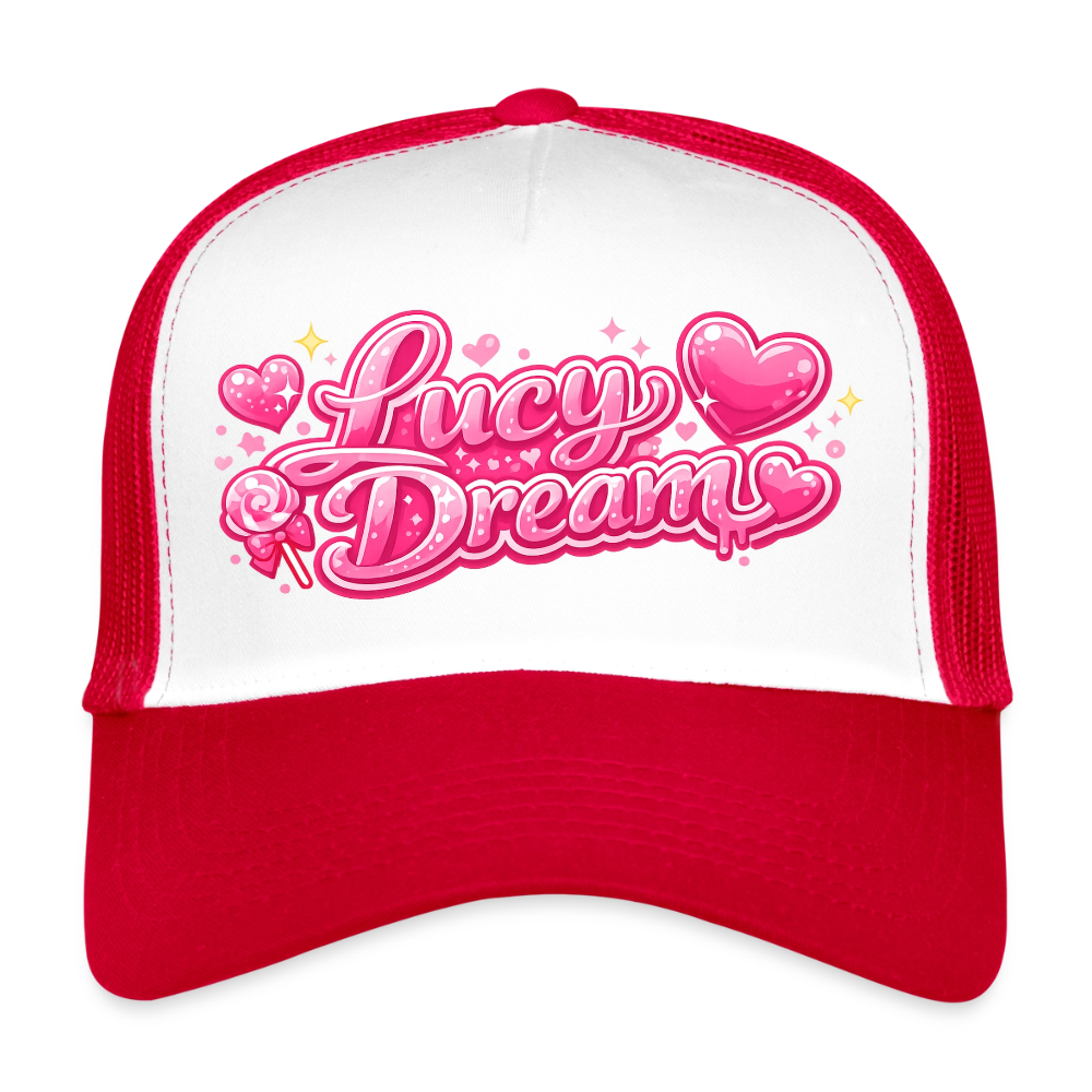 Lucy Dream Fan Trucker Cap - weiß/rot - white/red