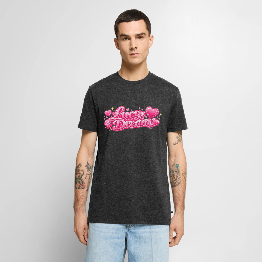 Lucy Dream Fan T-Shirt für Herren (Classic Fit) - anthrazit meliert - heather anthracite