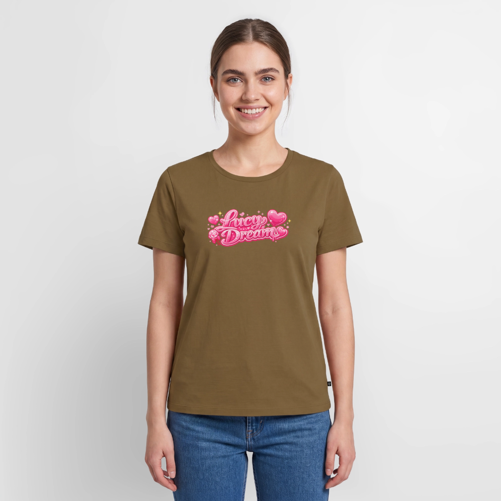 Lucy Dream Premium Fan T-Shirt (Frauen) - nussbraun - nutshell