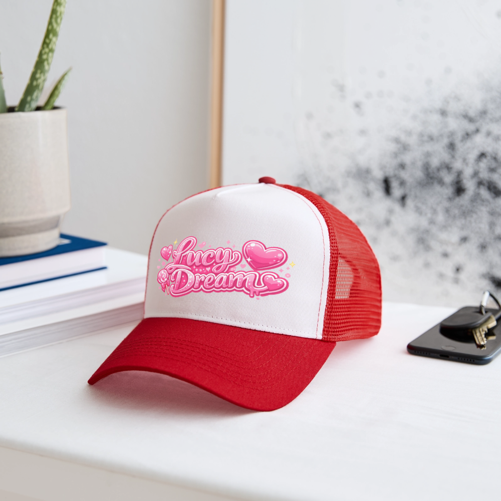 Lucy Dream Fan Trucker Cap - weiß/rot - white/red